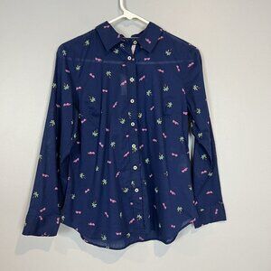 Talbots Casual Button Down Shirt Summer Theme Size Petite Small NWT